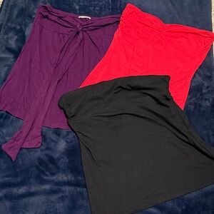 Stylish Women's Tops different brands- Purples-med, Red sm, and Black sm